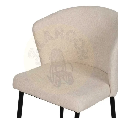Silla tapizada en tejido blanco con estructura metálica 52.50x55x80cm - Ixia - 612571IX - foto-secundaria-4