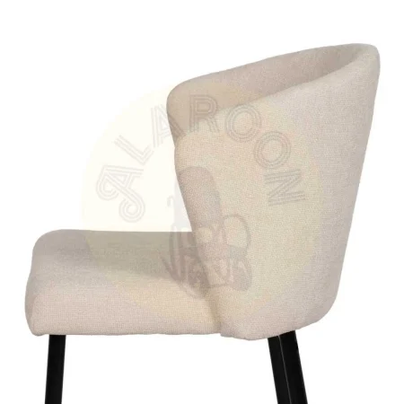 Silla tapizada en tejido blanco con estructura metálica 52.50x55x80cm - Ixia - 612571IX - foto-secundaria-5