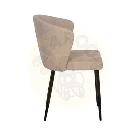 Silla beige tapizada en tejido poliéster con patas de hierro 52.50x55x80cm - Ixia - 612572IX - foto-secundaria-1