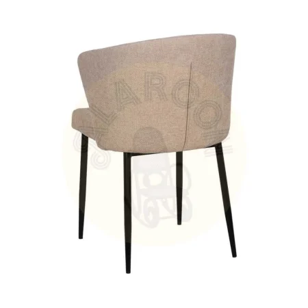 Silla beige tapizada en tejido poliéster con patas de hierro 52.50x55x80cm - Ixia - 612572IX - foto-secundaria-2