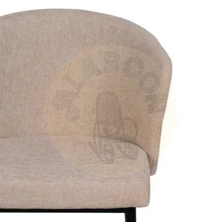 Silla beige tapizada en tejido poliéster con patas de hierro 52.50x55x80cm - Ixia - 612572IX - foto-secundaria-3
