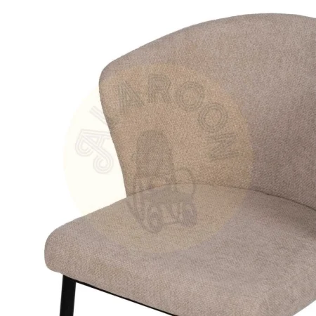 Silla beige tapizada en tejido poliéster con patas de hierro 52.50x55x80cm - Ixia - 612572IX - foto-secundaria-4