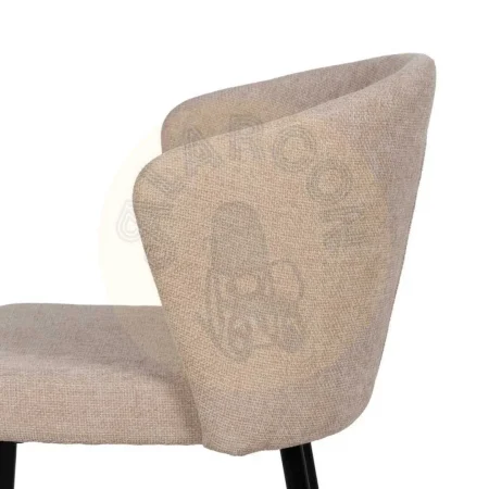 Silla beige tapizada en tejido poliéster con patas de hierro 52.50x55x80cm - Ixia - 612572IX - foto-secundaria-5