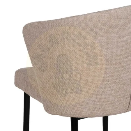 Silla beige tapizada en tejido poliéster con patas de hierro 52.50x55x80cm - Ixia - 612572IX - foto-secundaria-8