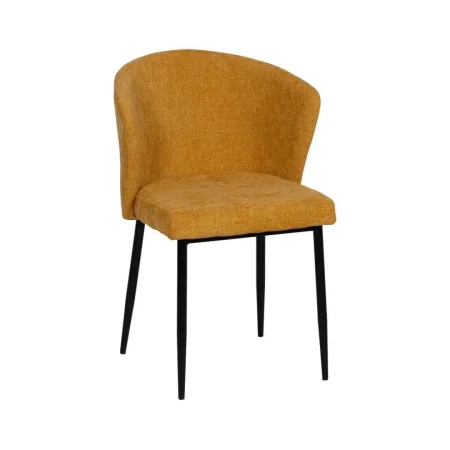 Silla tapizada en poliéster color amarillo con patas de hierro contract 52.50x55x80cm - Ixia - 612574IX - foto-blanco