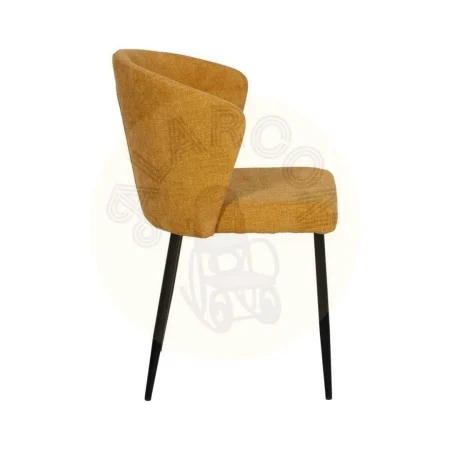 Silla tapizada en poliéster color amarillo con patas de hierro contract 52.50x55x80cm - Ixia - 612574IX - foto-secundaria-1