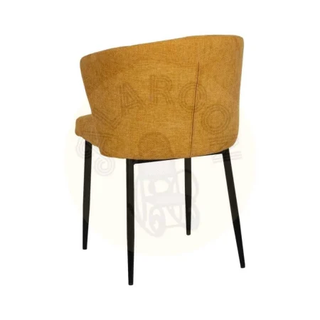 Silla tapizada en poliéster color amarillo con patas de hierro contract 52.50x55x80cm - Ixia - 612574IX - foto-secundaria-2