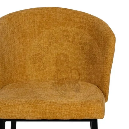 Silla tapizada en poliéster color amarillo con patas de hierro contract 52.50x55x80cm - Ixia - 612574IX - foto-secundaria-3