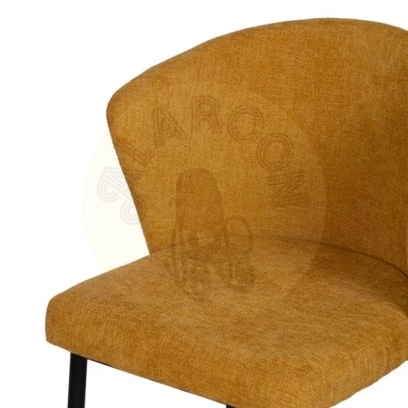 Silla tapizada en poliéster color amarillo con patas de hierro contract 52.50x55x80cm - Ixia - 612574IX - foto-secundaria-4