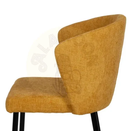 Silla tapizada en poliéster color amarillo con patas de hierro contract 52.50x55x80cm - Ixia - 612574IX - foto-secundaria-5