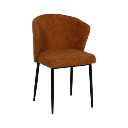 Silla tapizada marrón en tejido poliéster con patas de hierro 52.50x55x80cm - Ixia - 612575IX - foto-blanco