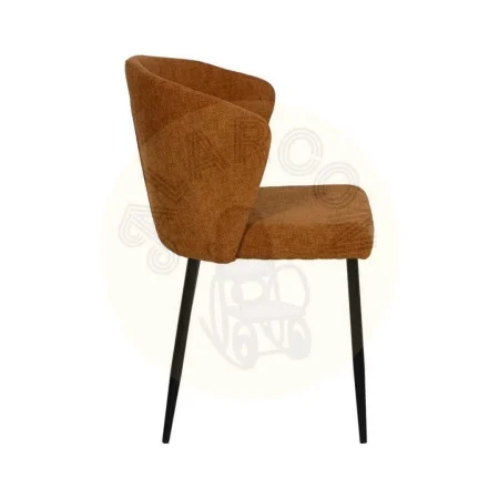 Silla tapizada marrón en tejido poliéster con patas de hierro 52.50x55x80cm - Ixia - 612575IX - foto-secundaria-1