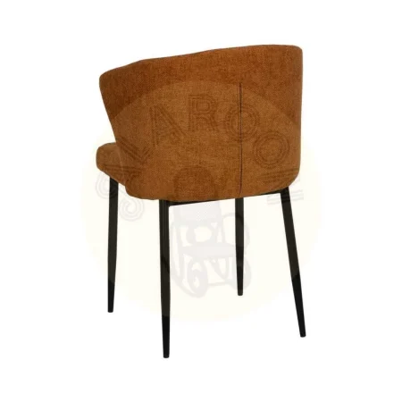 Silla tapizada marrón en tejido poliéster con patas de hierro 52.50x55x80cm - Ixia - 612575IX - foto-secundaria-2