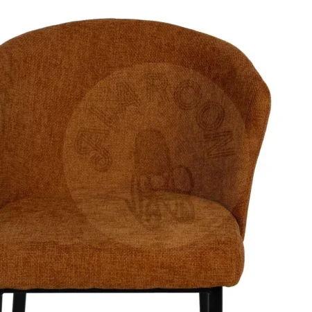 Silla tapizada marrón en tejido poliéster con patas de hierro 52.50x55x80cm - Ixia - 612575IX - foto-secundaria-3