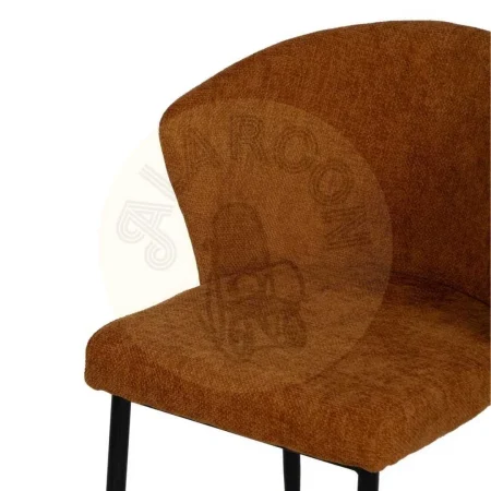 Silla tapizada marrón en tejido poliéster con patas de hierro 52.50x55x80cm - Ixia - 612575IX - foto-secundaria-4