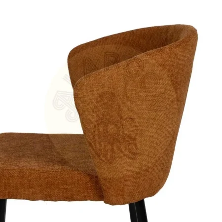 Silla tapizada marrón en tejido poliéster con patas de hierro 52.50x55x80cm - Ixia - 612575IX - foto-secundaria-5