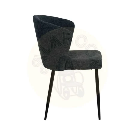 Silla tapizada azul en tejido poliéster con patas de metal estilo contract 52.50x55x80cm - Ixia - 612576IX - foto-secundaria-1