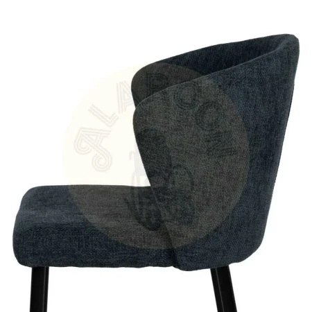 Silla tapizada azul en tejido poliéster con patas de metal estilo contract 52.50x55x80cm - Ixia - 612576IX - foto-secundaria-5
