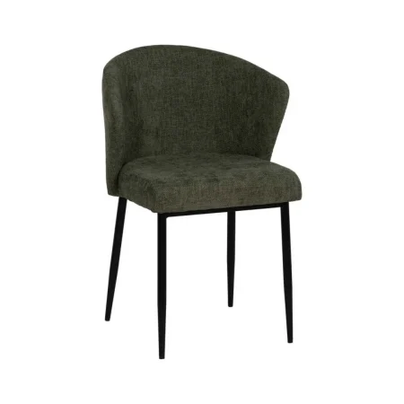 Silla tapizada en tejido verde con estructura metálica contract 52.50x55x80cm - Ixia - 612577IX - foto-blanco