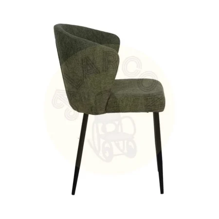 Silla tapizada en tejido verde con estructura metálica contract 52.50x55x80cm - Ixia - 612577IX - foto-secundaria-1
