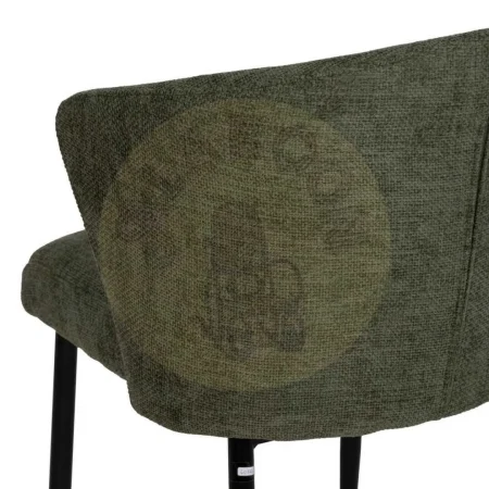 Silla tapizada en tejido verde con estructura metálica contract 52.50x55x80cm - Ixia - 612577IX - foto-secundaria-8