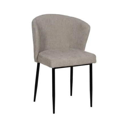 Silla gris tapizada en poliéster con patas de hierro 52.50x55x80cm - Ixia - 612578IX - foto-blanco
