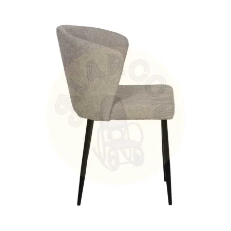Silla gris tapizada en poliéster con patas de hierro 52.50x55x80cm - Ixia - 612578IX - foto-secundaria-1