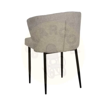 Silla gris tapizada en poliéster con patas de hierro 52.50x55x80cm - Ixia - 612578IX - foto-secundaria-2