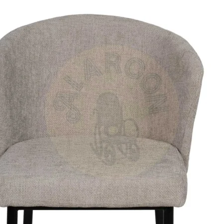 Silla gris tapizada en poliéster con patas de hierro 52.50x55x80cm - Ixia - 612578IX - foto-secundaria-3