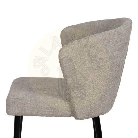 Silla gris tapizada en poliéster con patas de hierro 52.50x55x80cm - Ixia - 612578IX - foto-secundaria-5