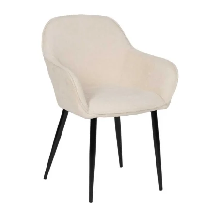 Silla blanca tapizada en poliéster con estructura metálica 61x59.50x83cm - Ixia - 612579IX - foto-blanco