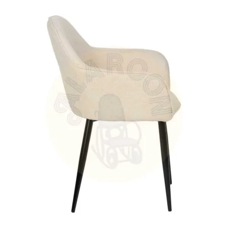 Silla blanca tapizada en poliéster con estructura metálica 61x59.50x83cm - Ixia - 612579IX - foto-secundaria-1