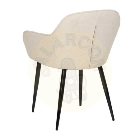 Silla blanca tapizada en poliéster con estructura metálica 61x59.50x83cm - Ixia - 612579IX - foto-secundaria-2