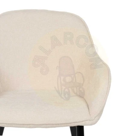 Silla blanca tapizada en poliéster con estructura metálica 61x59.50x83cm - Ixia - 612579IX - foto-secundaria-3