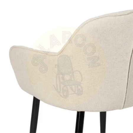 Silla blanca tapizada en poliéster con estructura metálica 61x59.50x83cm - Ixia - 612579IX - foto-secundaria-7