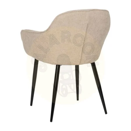 Silla beige tapizada en poliéster estilo contract con patas de hierro 61x59.50x83cm - Ixia - 612580IX - foto-secundaria-2