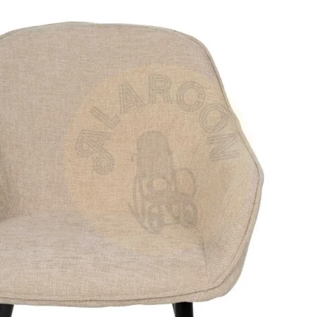 Silla beige tapizada en poliéster estilo contract con patas de hierro 61x59.50x83cm - Ixia - 612580IX - foto-secundaria-3