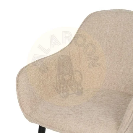Silla beige tapizada en poliéster estilo contract con patas de hierro 61x59.50x83cm - Ixia - 612580IX - foto-secundaria-4