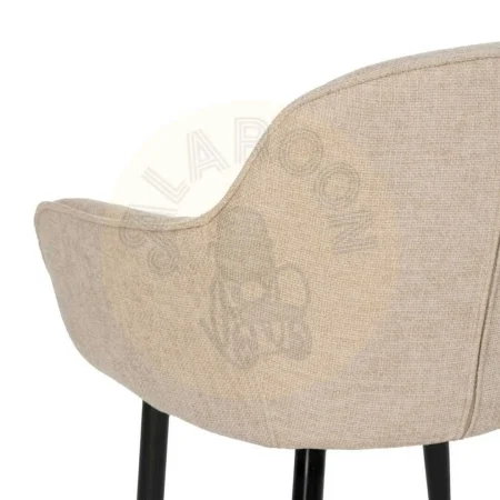 Silla beige tapizada en poliéster estilo contract con patas de hierro 61x59.50x83cm - Ixia - 612580IX - foto-secundaria-7