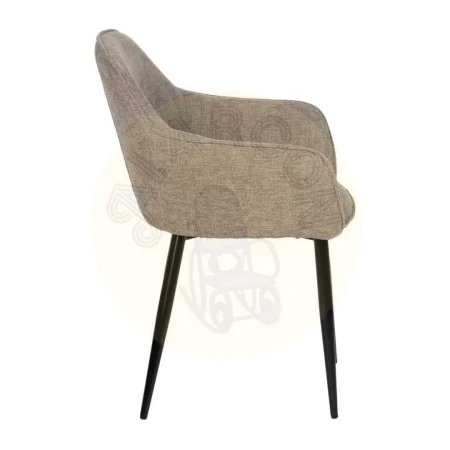 Silla tapizada en tejido taupe acolchada en foam 28kg/m3 con patas de metal 61x59.50x83cm - Ixia - 612581IX - foto-secundaria-1