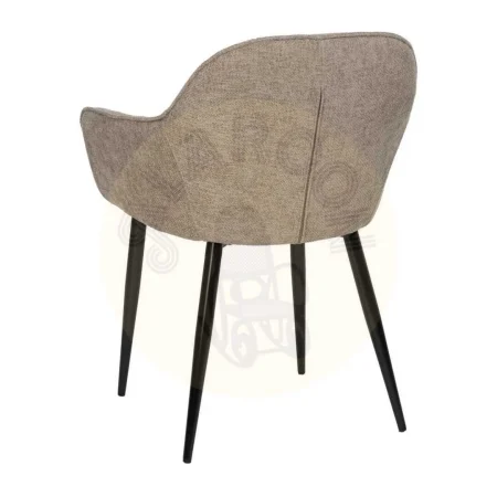 Silla tapizada en tejido taupe acolchada en foam 28kg/m3 con patas de metal 61x59.50x83cm - Ixia - 612581IX - foto-secundaria-2