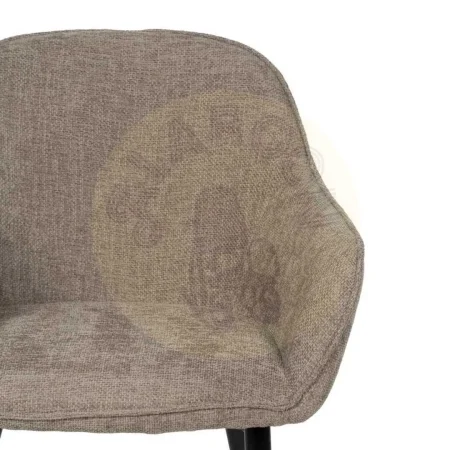 Silla tapizada en tejido taupe acolchada en foam 28kg/m3 con patas de metal 61x59.50x83cm - Ixia - 612581IX - foto-secundaria-3