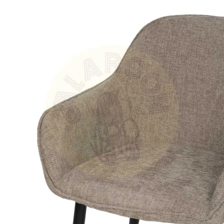 Silla tapizada en tejido taupe acolchada en foam 28kg/m3 con patas de metal 61x59.50x83cm - Ixia - 612581IX - foto-secundaria-4