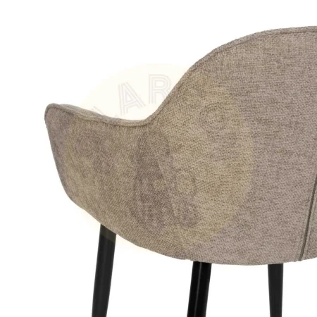 Silla tapizada en tejido taupe acolchada en foam 28kg/m3 con patas de metal 61x59.50x83cm - Ixia - 612581IX - foto-secundaria-7