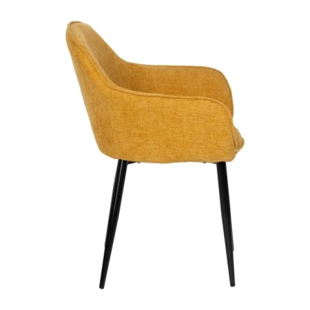 Silla tapizada amarilla en tejido poliéster con patas de hierro estilo contract 61x59.50x83cm - Ixia - 612582IX - foto-blanco
