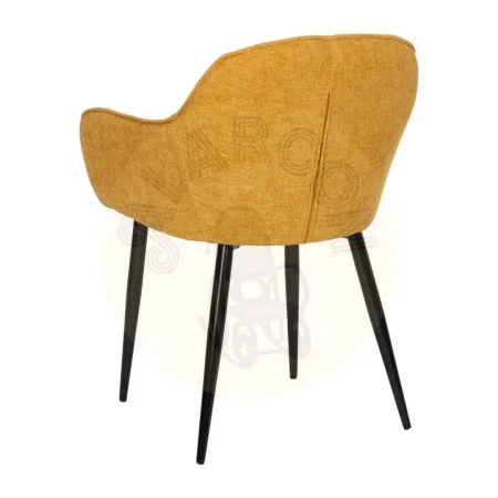 Silla tapizada amarilla en tejido poliéster con patas de hierro estilo contract 61x59.50x83cm - Ixia - 612582IX - foto-secundaria-1