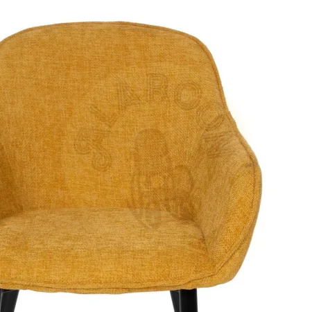 Silla tapizada amarilla en tejido poliéster con patas de hierro estilo contract 61x59.50x83cm - Ixia - 612582IX - foto-secundaria-2