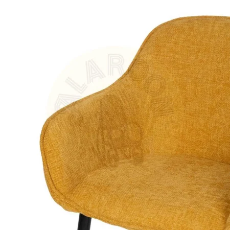 Silla tapizada amarilla en tejido poliéster con patas de hierro estilo contract 61x59.50x83cm - Ixia - 612582IX - foto-secundaria-3