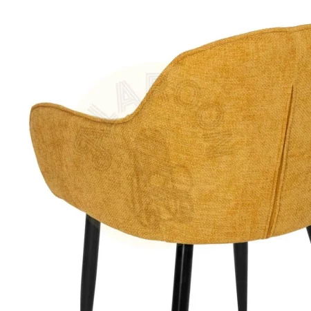 Silla tapizada amarilla en tejido poliéster con patas de hierro estilo contract 61x59.50x83cm - Ixia - 612582IX - foto-secundaria-5