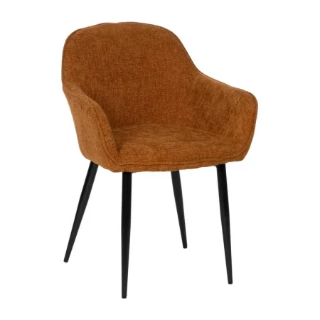 Silla tapizada marrón en tejido poliéster con patas de hierro 61x59.50x83cm - Ixia - 612583IX - foto-blanco